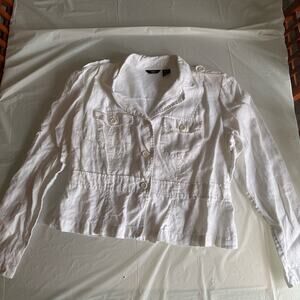White Linen Button Down Shirt